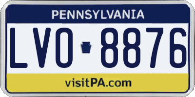 PA license plate LVO8876