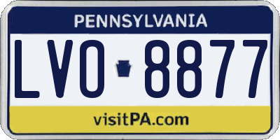PA license plate LVO8877