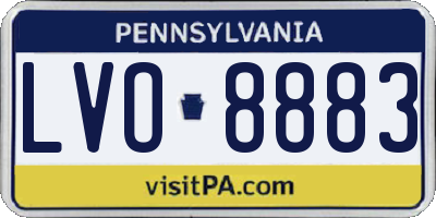 PA license plate LVO8883