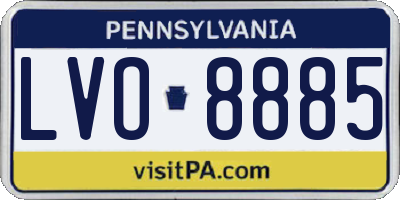 PA license plate LVO8885