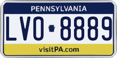 PA license plate LVO8889