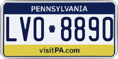 PA license plate LVO8890