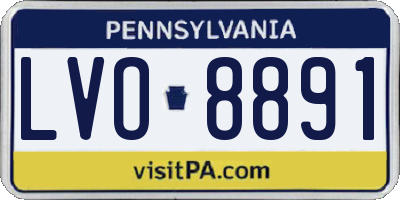 PA license plate LVO8891