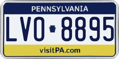 PA license plate LVO8895