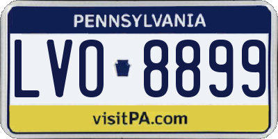 PA license plate LVO8899