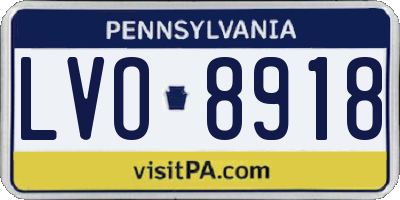 PA license plate LVO8918