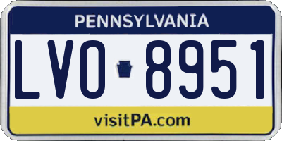 PA license plate LVO8951