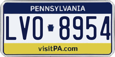 PA license plate LVO8954