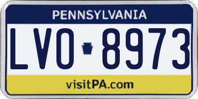 PA license plate LVO8973