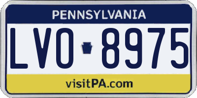 PA license plate LVO8975