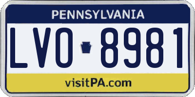 PA license plate LVO8981