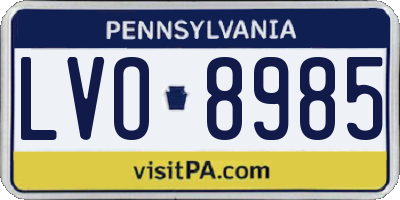 PA license plate LVO8985