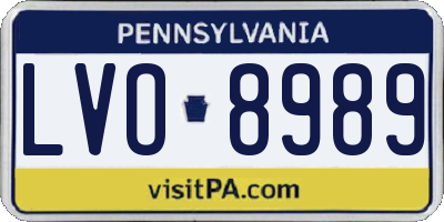 PA license plate LVO8989