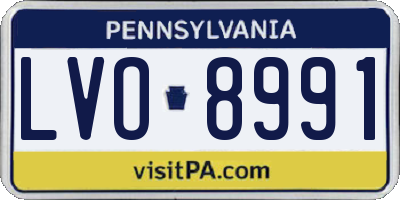 PA license plate LVO8991