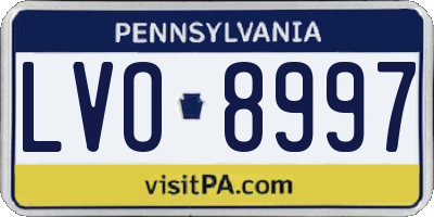 PA license plate LVO8997