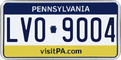 PA license plate LVO9004