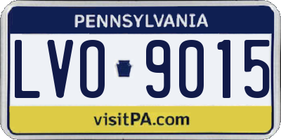 PA license plate LVO9015
