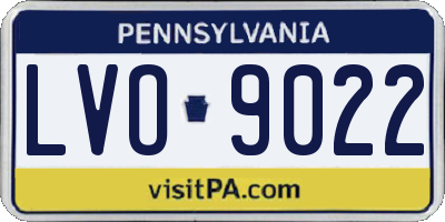 PA license plate LVO9022