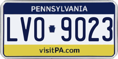 PA license plate LVO9023