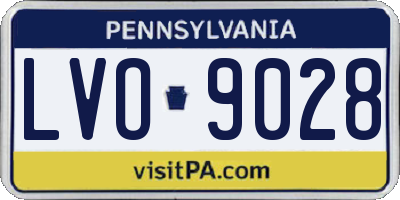 PA license plate LVO9028