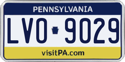 PA license plate LVO9029