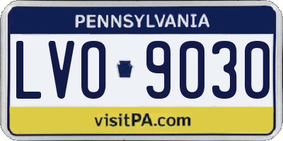 PA license plate LVO9030