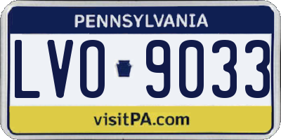 PA license plate LVO9033