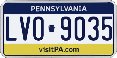 PA license plate LVO9035
