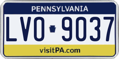 PA license plate LVO9037