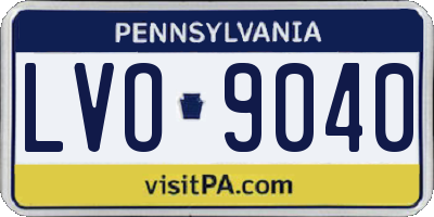 PA license plate LVO9040