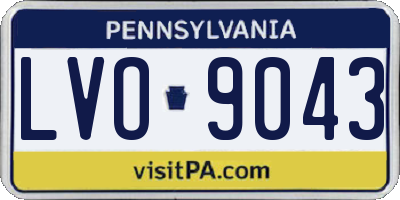 PA license plate LVO9043