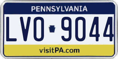 PA license plate LVO9044