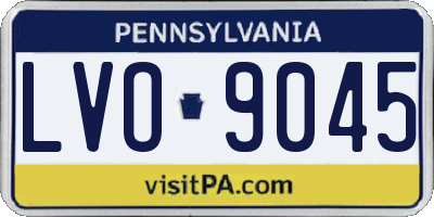 PA license plate LVO9045