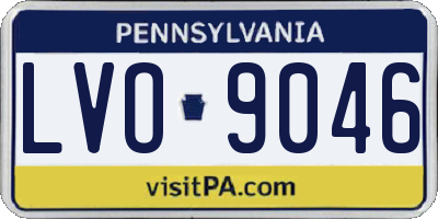 PA license plate LVO9046