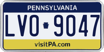 PA license plate LVO9047