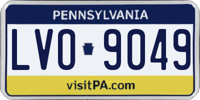PA license plate LVO9049