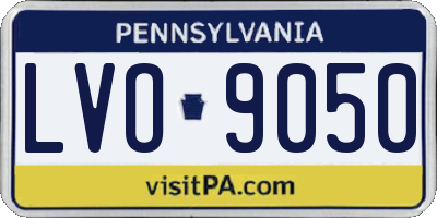 PA license plate LVO9050