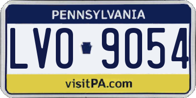 PA license plate LVO9054