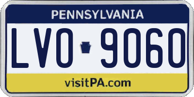 PA license plate LVO9060