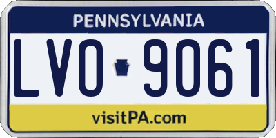 PA license plate LVO9061
