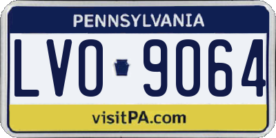 PA license plate LVO9064