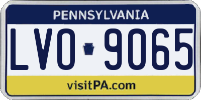 PA license plate LVO9065
