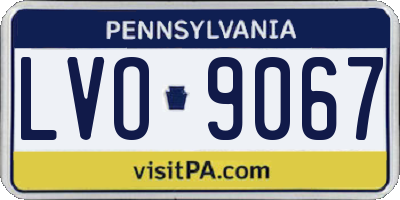 PA license plate LVO9067