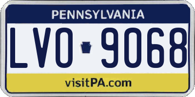 PA license plate LVO9068