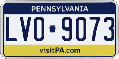 PA license plate LVO9073
