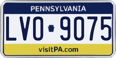 PA license plate LVO9075
