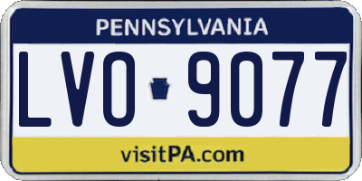 PA license plate LVO9077