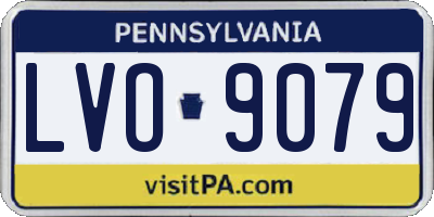 PA license plate LVO9079