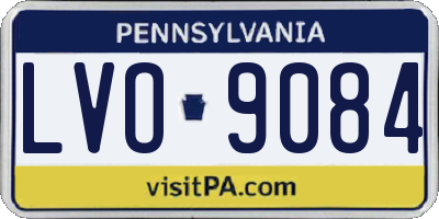 PA license plate LVO9084