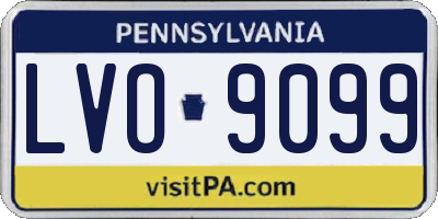 PA license plate LVO9099